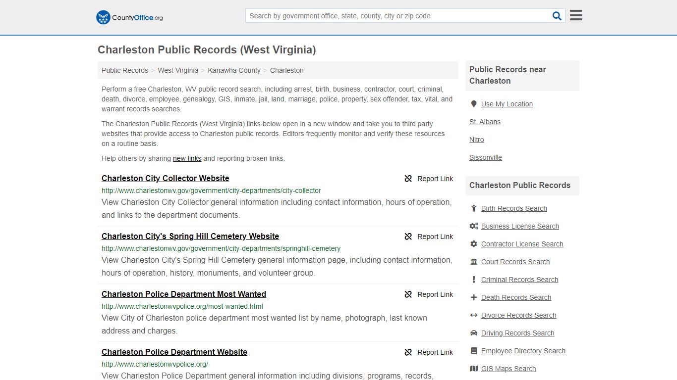 Public Records - Charleston, WV (Business, Criminal, GIS ...